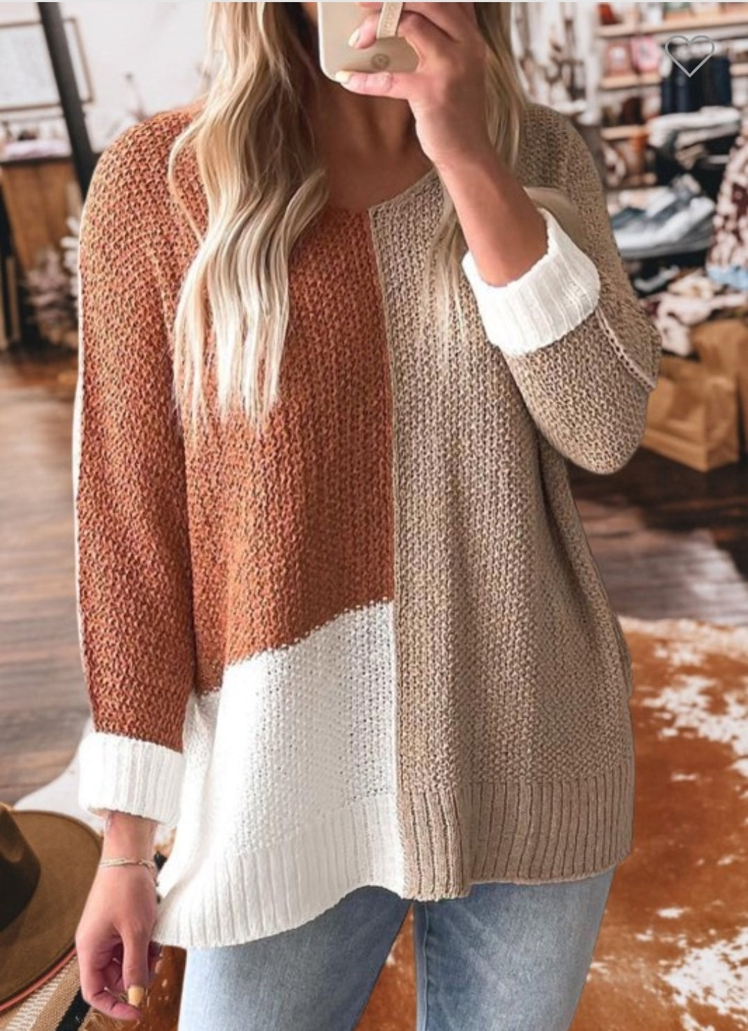 Fall Color Block Sweater