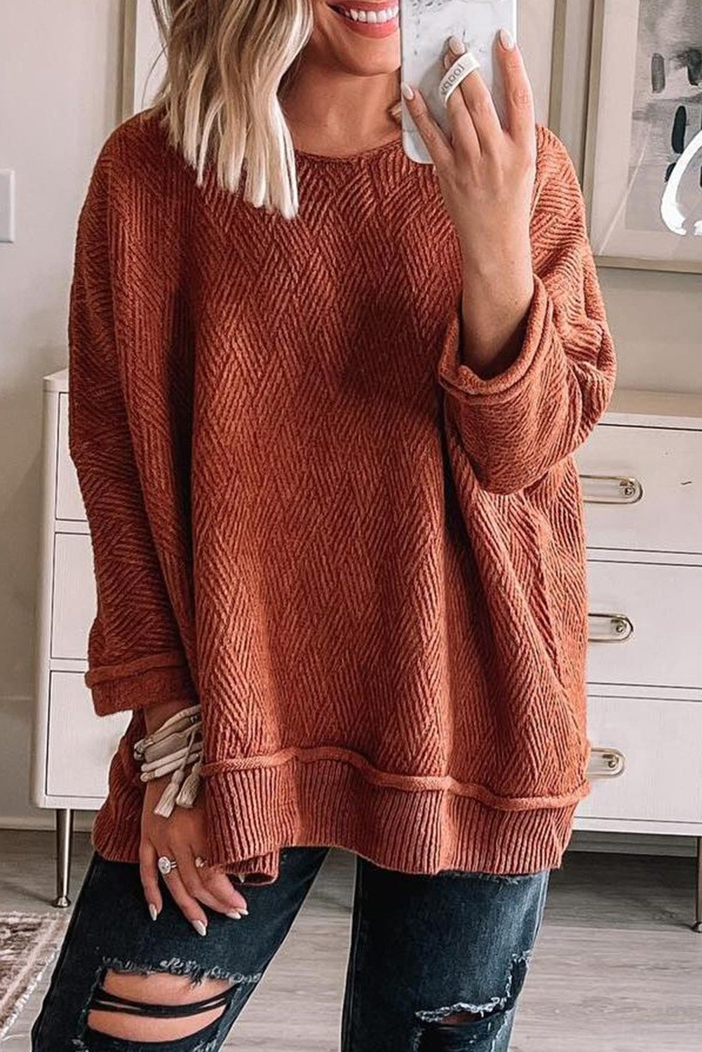 Textured Knit Sweater