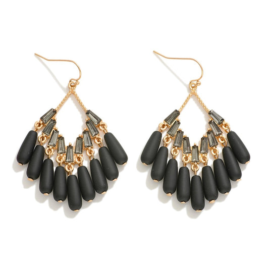 Matte Black Tassel Earrings