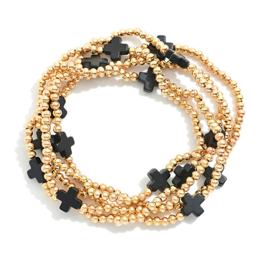 Black and Gold Crosses Stack
