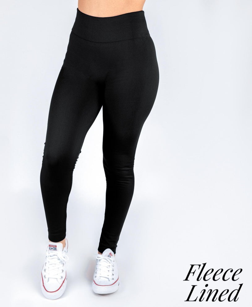 Black Fleece Lined Leggings