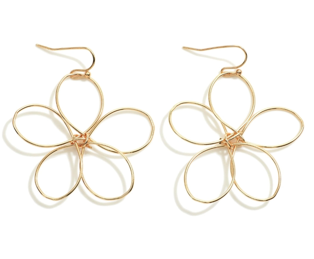 Gold Flower Earrings